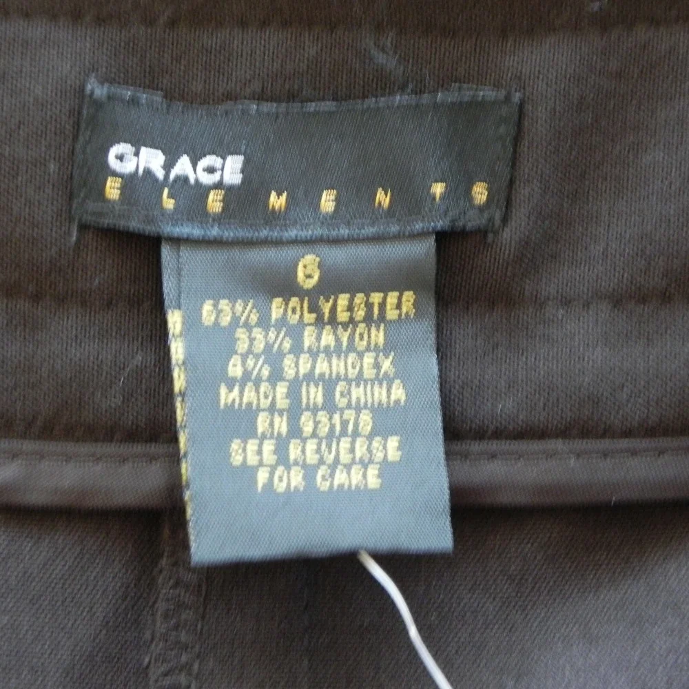 Grace Elements Skirt Womens‎ 6 Kensington Pencil Business Office Tudor Brown NWT